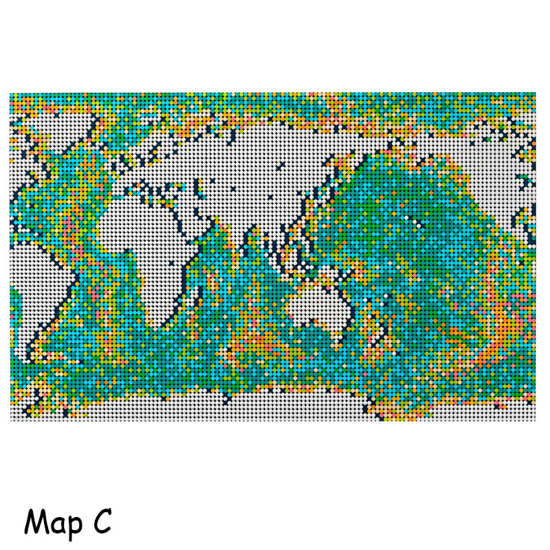 Pixel Art World Map - One Map, Three Way