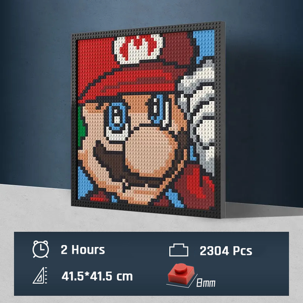 Pixel Art - The Super Mario (Blue) - My Freepixel