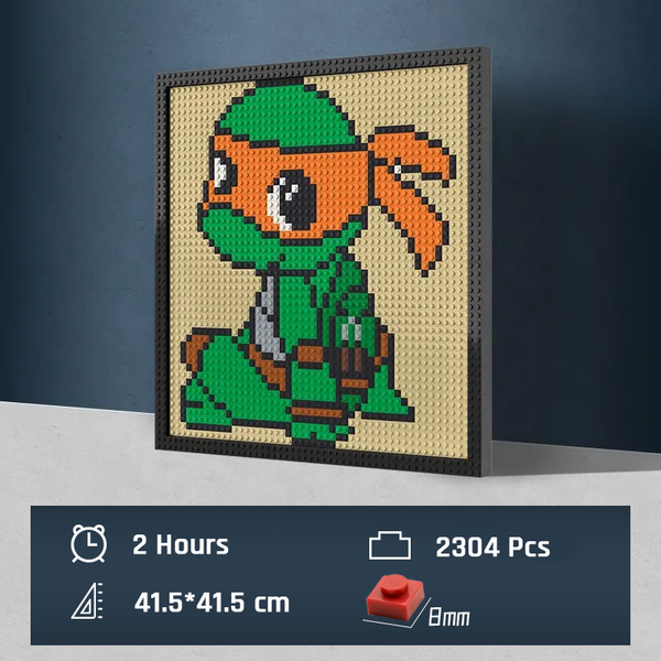 Pixel Art - Ninja Turtles Michel Angelo - My Freepixel