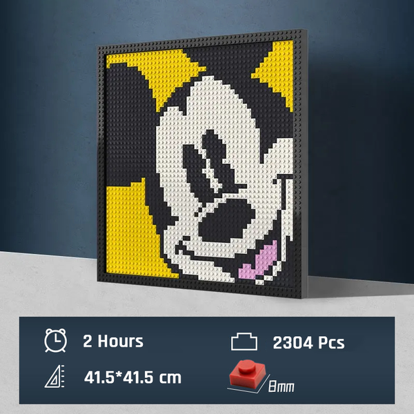 Pixel Art - Disney Mickey Mouse (Yellow) - My Freepixel