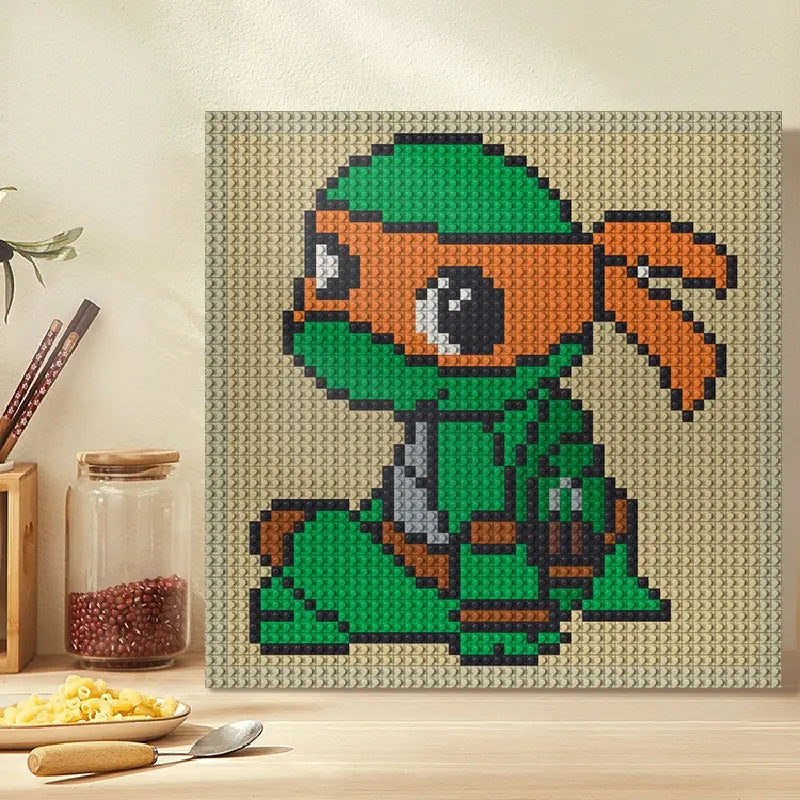 Pixel Art - Ninja Turtles Michel Angelo - My Freepixel